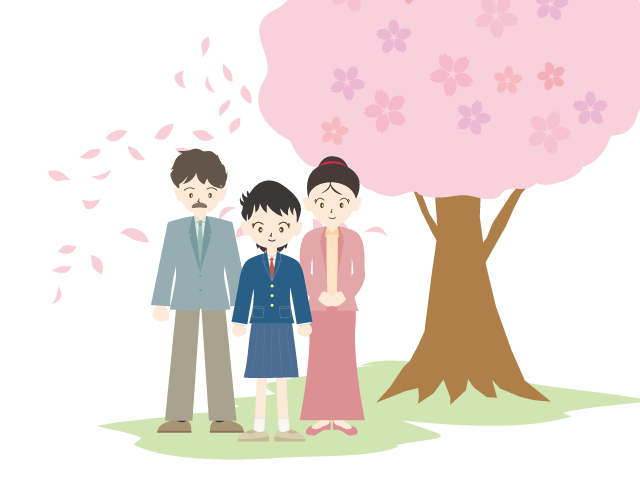 4月｜家族｜桜 - イベント/シーズン/季節/ダウンロード/無料/イラスト/春/夏/秋/冬