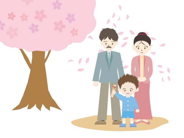 子供｜桜｜家族 - イベント/シーズン/季節/ダウンロード/無料/イラスト/春/夏/秋/冬