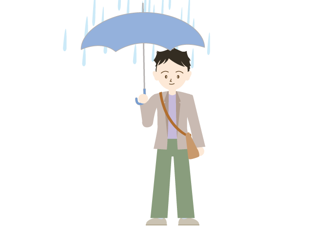 春雨｜男性｜傘 - イベント/シーズン/季節/ダウンロード/無料/イラスト/春/夏/秋/冬