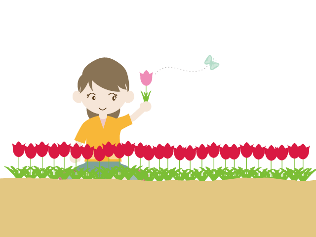 植物｜春｜女の子 - イベント/シーズン/季節/ダウンロード/無料/イラスト/春/夏/秋/冬