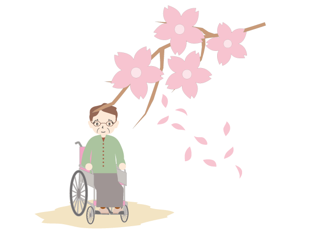 桜｜おばあさん｜春 - イベント/シーズン/季節/ダウンロード/無料/イラスト/春/夏/秋/冬