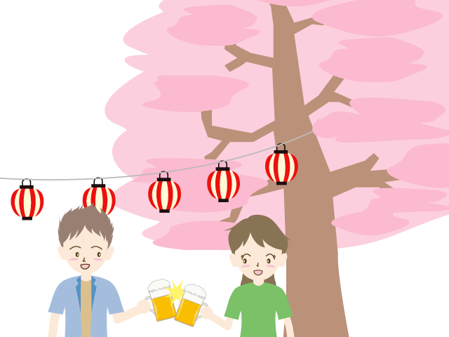 宴会｜花見｜ビール - イベント/シーズン/季節/ダウンロード/無料/イラスト/春/夏/秋/冬