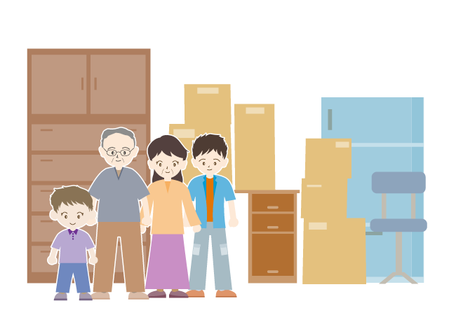 引越｜家族｜荷物 - イベント/シーズン/季節/ダウンロード/無料/イラスト/春/夏/秋/冬