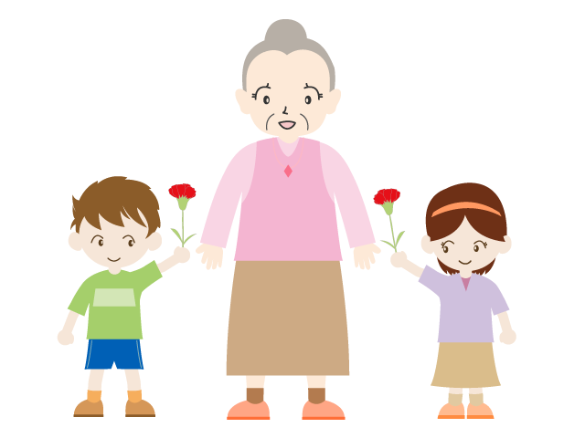 母の日｜おばあさん｜プレゼント｜子供 - イベント/シーズン/季節/ダウンロード/無料/イラスト/春/夏/秋/冬