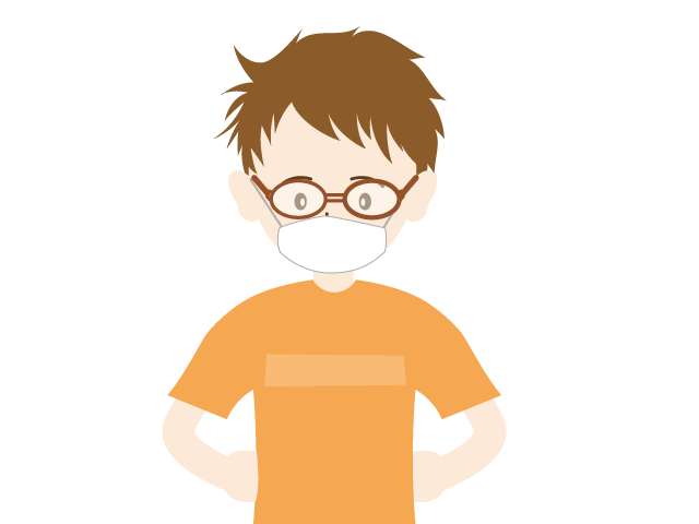 男性｜マスク｜花粉症対策メガネ - イベント/シーズン/季節/ダウンロード/無料/イラスト/春/夏/秋/冬