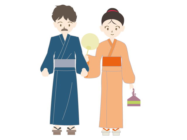 お祭り｜カップル｜夜 - イベント/シーズン/季節/ダウンロード/無料/イラスト/春/夏/秋/冬