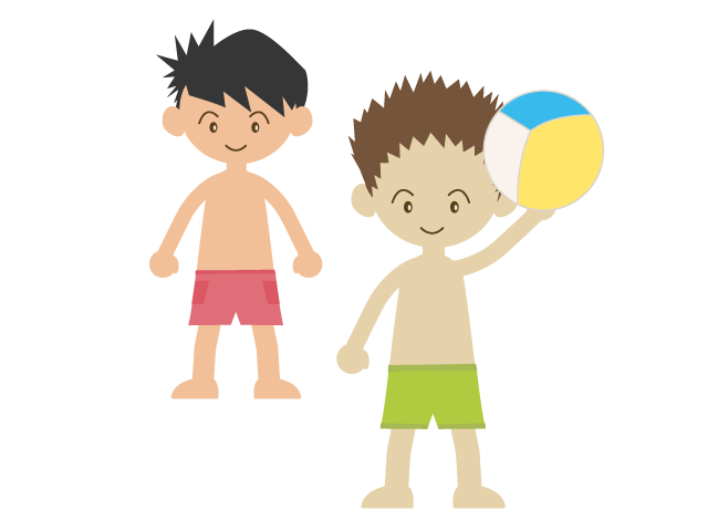 海｜子供｜ビーチバレー - イベント/シーズン/季節/ダウンロード/無料/イラスト/春/夏/秋/冬