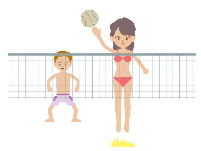 ビーチバレー｜砂浜｜海 - イベント/シーズン/季節/ダウンロード/無料/イラスト/春/夏/秋/冬