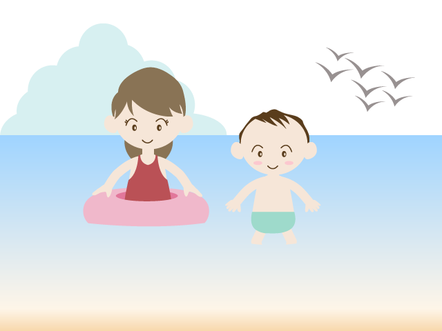 海水浴｜子供｜夏休み - イベント/シーズン/季節/ダウンロード/無料/イラスト/春/夏/秋/冬