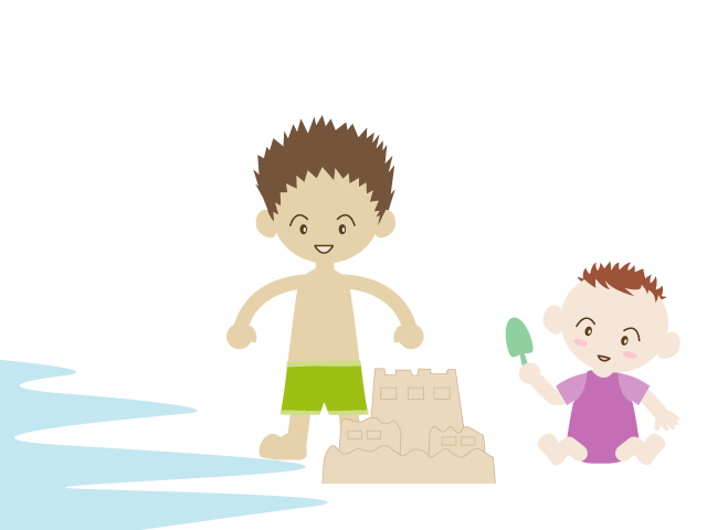 砂浜｜遊ぶ｜子供｜お城 - イベント/シーズン/季節/ダウンロード/無料/イラスト/春/夏/秋/冬