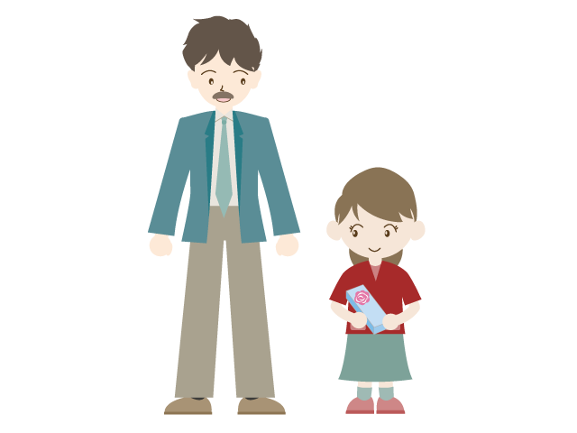 パパ｜少女｜贈り物 - イベント/シーズン/季節/ダウンロード/無料/イラスト/春/夏/秋/冬