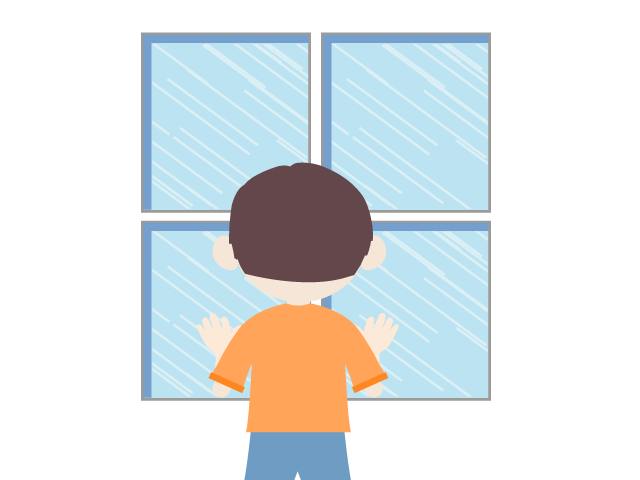 窓｜少年｜外｜梅雨 - イベント/シーズン/季節/ダウンロード/無料/イラスト/春/夏/秋/冬