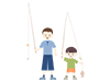 魚釣り｜キャンプ - フリーイラスト｜人物・季節・イベント