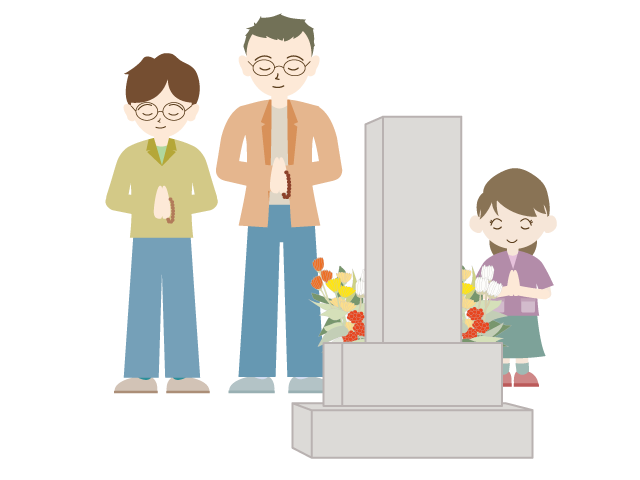 墓参り｜お盆 - イベント/シーズン/季節/ダウンロード/無料/イラスト/春/夏/秋/冬