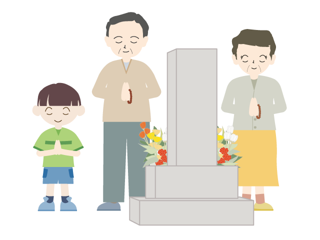 お盆｜墓参り - イベント/シーズン/季節/ダウンロード/無料/イラスト/春/夏/秋/冬