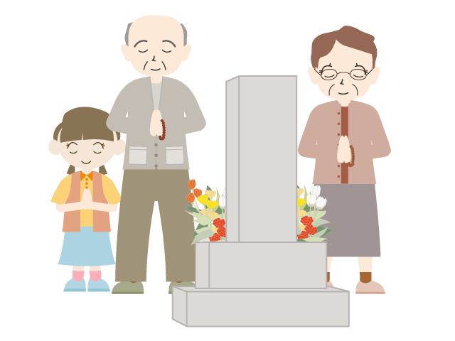 お盆｜墓参り - イベント/シーズン/季節/ダウンロード/無料/イラスト/春/夏/秋/冬