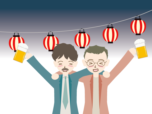 ビアガーデン｜サラリーマン - イベント/シーズン/季節/ダウンロード/無料/イラスト/春/夏/秋/冬