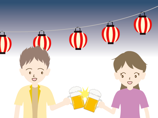 ビアガーデン｜カップル｜コンパ - イベント/シーズン/季節/ダウンロード/無料/イラスト/春/夏/秋/冬