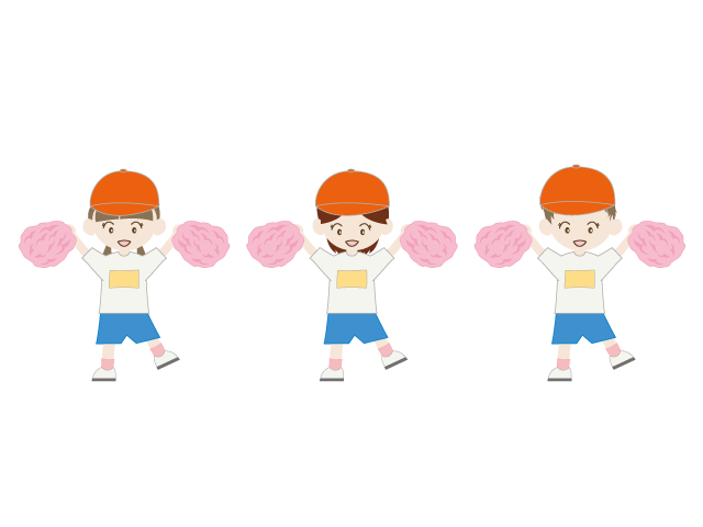 チアガール｜応援｜女の子 - イベント/シーズン/季節/ダウンロード/無料/イラスト/春/夏/秋/冬