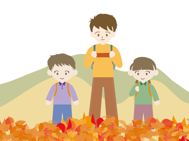 ハイキング｜紅葉｜子供 - イベント/シーズン/季節/ダウンロード/無料/イラスト/春/夏/秋/冬