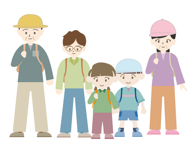 ピクニック｜ハイキング｜家族 - イベント/シーズン/季節/ダウンロード/無料/イラスト/春/夏/秋/冬