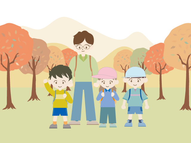 遠足｜子供｜紅葉 - イベント/シーズン/季節/ダウンロード/無料/イラスト/春/夏/秋/冬