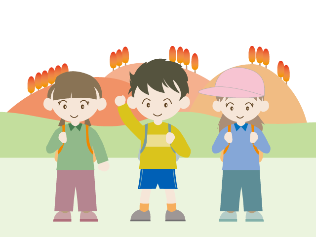 遠足｜紅葉｜子供 - イベント/シーズン/季節/ダウンロード/無料/イラスト/春/夏/秋/冬