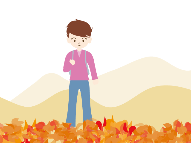 紅葉｜女性 - イベント/シーズン/季節/ダウンロード/無料/イラスト/春/夏/秋/冬