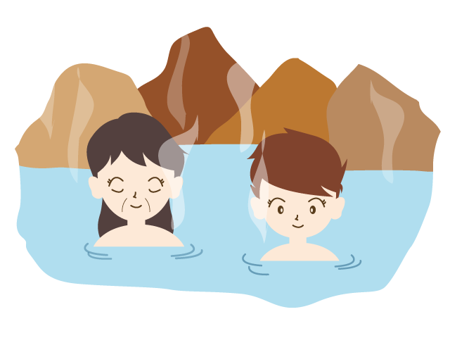 温泉｜女性｜旅行 - イベント/シーズン/季節/ダウンロード/無料/イラスト/春/夏/秋/冬