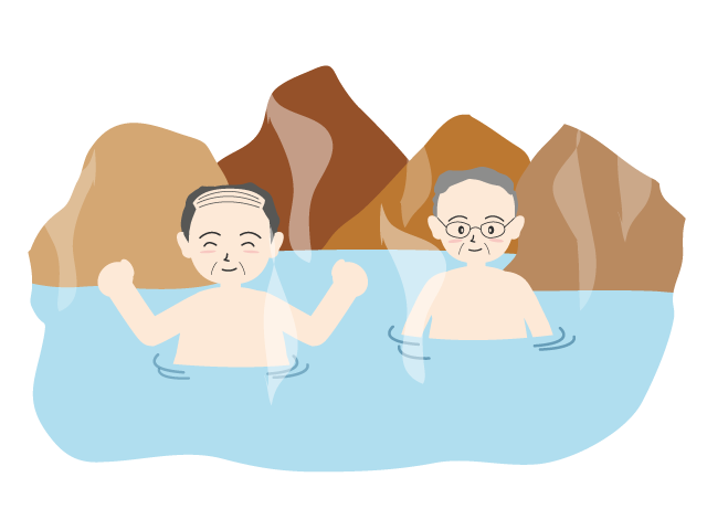 旅｜男性｜温泉 - イベント/シーズン/季節/ダウンロード/無料/イラスト/春/夏/秋/冬