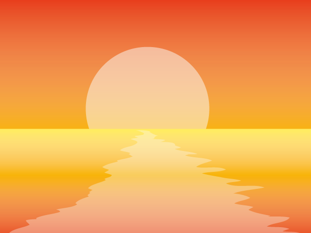 地平線｜夕暮れ｜海 - イベント/シーズン/季節/ダウンロード/無料/イラスト/春/夏/秋/冬