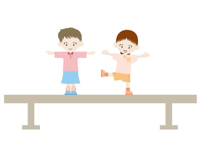 平均台｜子供｜女の子 - イベント/シーズン/季節/ダウンロード/無料/イラスト/春/夏/秋/冬