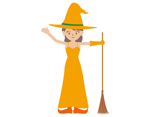 魔法使い｜ほうき｜ハロウィン - イベント/シーズン/季節/ダウンロード/無料/イラスト/春/夏/秋/冬