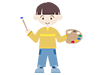男の子｜趣味｜絵 - フリーイラスト｜人物・季節・イベント