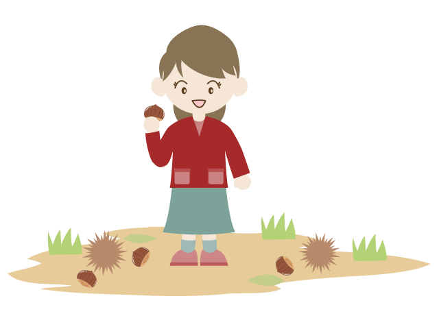 栗｜食欲｜女の子 - イベント/シーズン/季節/ダウンロード/無料/イラスト/春/夏/秋/冬