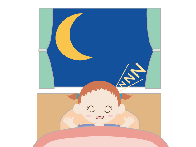 睡眠｜女の子｜月 - イベント/シーズン/季節/ダウンロード/無料/イラスト/春/夏/秋/冬