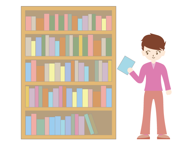 図書館｜本棚 - イベント/シーズン/季節/ダウンロード/無料/イラスト/春/夏/秋/冬