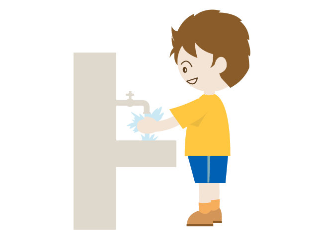 手荒い｜予防｜風邪｜男の子 - イベント/シーズン/季節/ダウンロード/無料/イラスト/春/夏/秋/冬