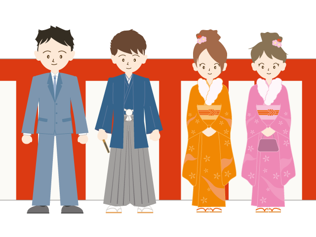 成人式｜男女 - イベント/シーズン/季節/ダウンロード/無料/イラスト/春/夏/秋/冬