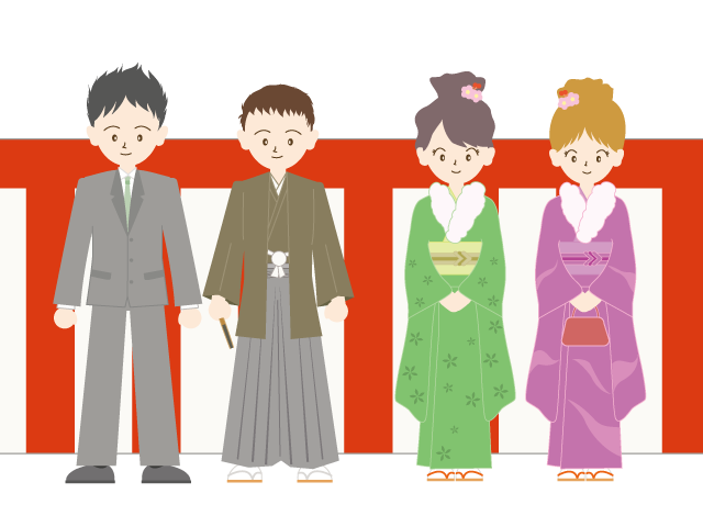 成人式｜久しぶり｜会う - イベント/シーズン/季節/ダウンロード/無料/イラスト/春/夏/秋/冬