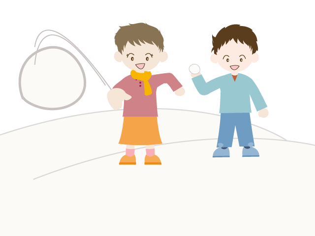 雪合戦｜子供｜遊ぶ - イベント/シーズン/季節/ダウンロード/無料/イラスト/春/夏/秋/冬