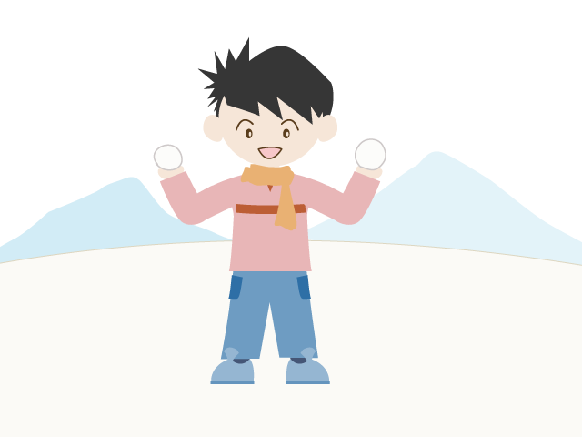 雪山｜子供｜遊ぶ - イベント/シーズン/季節/ダウンロード/無料/イラスト/春/夏/秋/冬