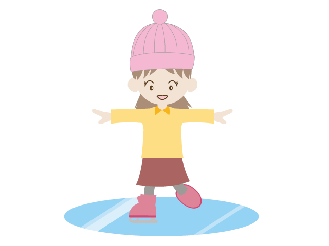 女の子｜スケート｜氷 - イベント/シーズン/季節/ダウンロード/無料/イラスト/春/夏/秋/冬