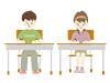 塾｜勉強｜受験｜男女 - フリーイラスト｜人物・季節・イベント