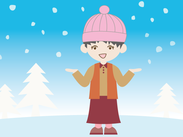 女の子｜雪｜喜ぶ｜降り積もる - イベント/シーズン/季節/ダウンロード/無料/イラスト/春/夏/秋/冬