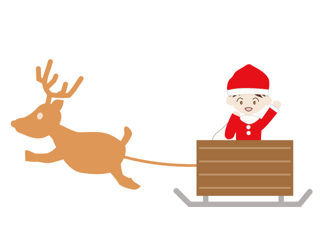 クリスマス｜ソリ｜トナカイ｜サンタ - イベント/シーズン/季節/ダウンロード/無料/イラスト/春/夏/秋/冬