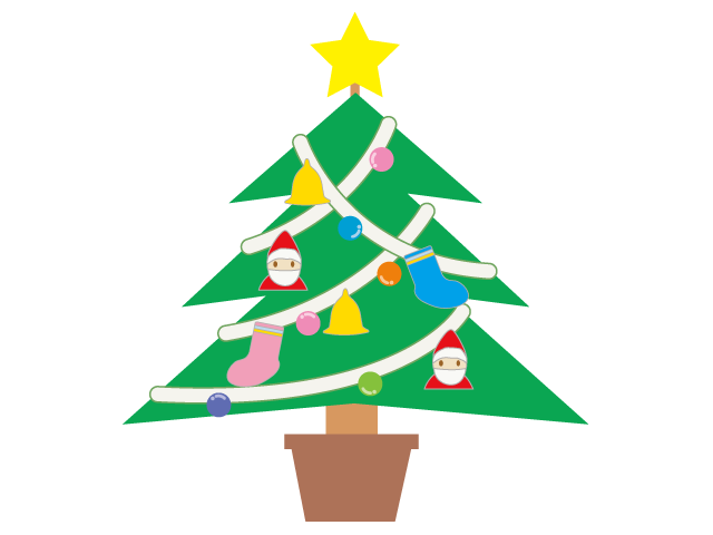 クリスマスツリー｜飾り - イベント/シーズン/季節/ダウンロード/無料/イラスト/春/夏/秋/冬