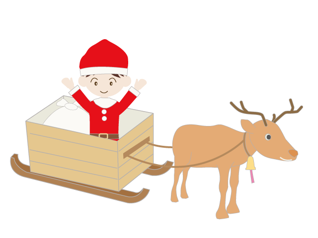 ソリ｜トナカイ｜クリスマス｜配達 - イベント/シーズン/季節/ダウンロード/無料/イラスト/春/夏/秋/冬