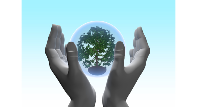 植物を包み込む手｜太陽に手をかざす - ハンド/イラスト/手/写真/ダウンロード/フォト/画像加工OK