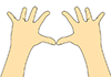 手の平をみせる｜両手でパーをする - 手の表情・ポーズ｜無料イラスト素材